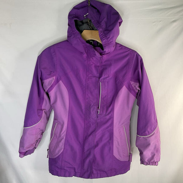 Size 7-8: Lands' End Two Tone Purple Print Poly Fill Coat REDUCED