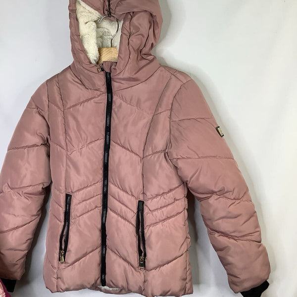 Size 10-12: DKNY Pink Faux Fur Lined Poly Fill Coat