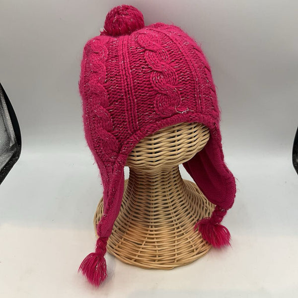 Size OS Youth: Pink Shimmer Tassel Beanie