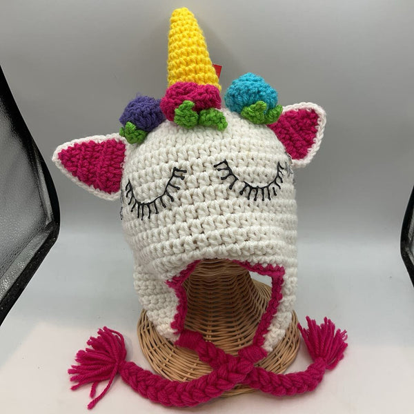 Size OS Youth: White Unicorn Tassel Beanie