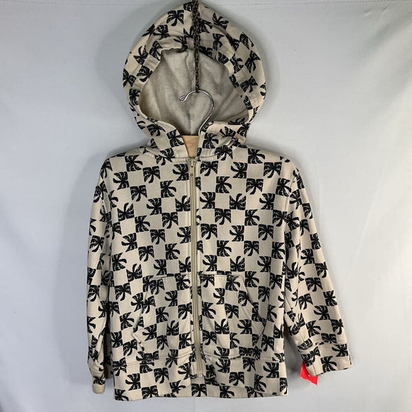 Size 5: Old Navy Cream/Black Palm Trees Zip Hoodie
