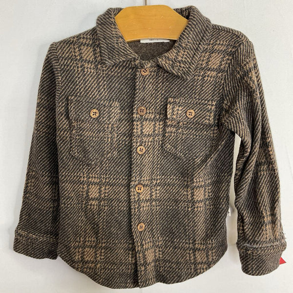 Size 12m: 1 + In the Family Brown Brushed Flannel Button-Up Shirt
