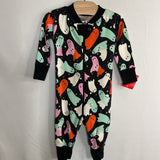 Size 3-6m (60): Hanna Andersson Black/Multi Ghosts Organic Cotton 1pc Zip-Up PJs