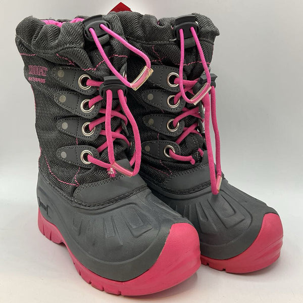 Size 12: Kodiak Gray/Pink Toggle Snow Boots