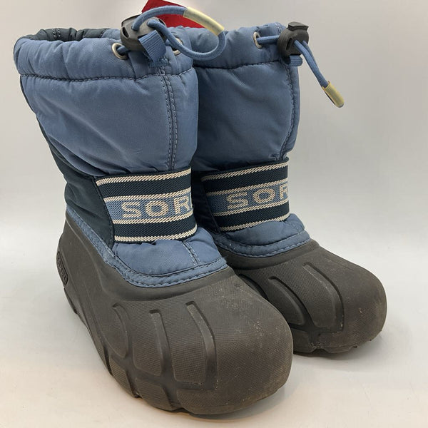 Size 12: Sorel Blue/Gray Velcro/Toggle Snow Boots