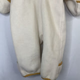 Size 3-6m: Columbia White/Brown Teddy Ear Fleece Bunting
