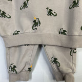 Size 6m: Miles the Label Gray/Green Dragons 2pc Sweat Set