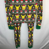 Size 10 (140): Hanna Andersson Gray/Multi Pikachu Organic Cotton 2pc Holiday PJs