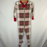 Size 12-18m (75): Hanna Andersson Cream/Multi Plaid Organic Cotton 1pc Holiday PJs
