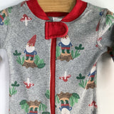 Size 0-3m (50): Hanna Andersson Gray/Multi Gnomes Organic Cotton 1pc Zip PJs