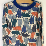 Size 6-7 (120): Hanna Andersson Gray/Multi Bears Organic Cotton 2pc PJs