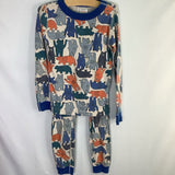 Size 6-7 (120): Hanna Andersson Gray/Multi Bears Organic Cotton 2pc PJs
