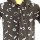 Size 3-6m: North of West Black/Gray Shapes Zip Hoodie Romper