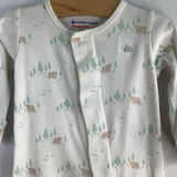 Size 0-3m: MageneticMe White/Multi Woodland Organic Cotton 1pc Footy PJs