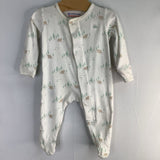 Size 0-3m: MageneticMe White/Multi Woodland Organic Cotton 1pc Footy PJs