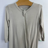 Size 6-12m: Kyte Light Gray Bamboo 1pc Zip Footy PJs