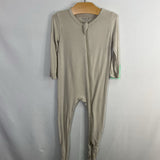 Size 6-12m: Kyte Light Gray Bamboo 1pc Zip Footy PJs