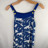 Size 9-10: Boden Blue/White Dinos Viscose Romper