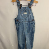 Size 2: OshKosh Blue/Pink Hearts Denim Overalls
