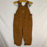 Size 3: Carhartt Brown Flannel Lined Overalls
