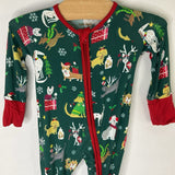 Size 4: Little Sleepies Green/Colorful Doggies Bamboo 1pc Holiday PJs
