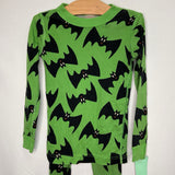 Size 5 (110): Hanna Ander Green/Black Bats Organic Cotton 2pc PJs
