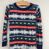Size 5 (110): Hanna Anderson Blue/Colorful Winter Print 2pc Holiday PJs