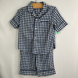 Size 2: Gap Navy/White Gingham Button-Up 2pc PJs