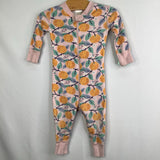 Size 3 (90): Hanna Andersson Pink/Multi Citrus Organic Cotton 1pc Zip PJs