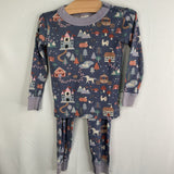 Size 3 (90): Hanna Andersson Purple/Multi Fairytale Print Organic Cotton 2pc PJs