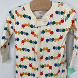 Size 3-6m (60): Hanna Andersson White/Rainbow Caterpillar Organic Cotton 1pc Zip-Up PJs