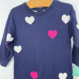 Size 6-12m: Gap Navy/White/Pink Hearts Sweater Romper