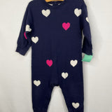 Size 6-12m: Gap Navy/White/Pink Hearts Sweater Romper