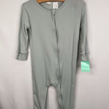 Size 2: Jamie Kay Blue Ribbed 1pc Zip PJs