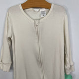 Size 2: Jamie Kay White Ribbed 1pc Zip PJs