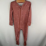 Size 6-12m: Wildbird Pink Birds Tencel 1pc Zip PJs
