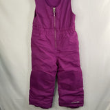 Size 3: Columbia Purple Fleece Upper Snow Bib