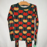 Size 8 (130): Hanna Andersson Green/Red Apples Organic Cotton 2pc PJs