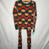 Size 8 (130): Hanna Andersson Green/Red Apples Organic Cotton 2pc PJs