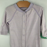 Size 0-3m (50): Hanna Andersson Purple/Yellow Striped Snap Footy PJs