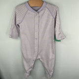 Size 0-3m (50): Hanna Andersson Purple/Yellow Striped Snap Footy PJs