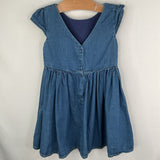 Size 5-6: Blue Denim Flutter Sleeve Dress
