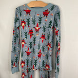 Size 8 (130): Hanna Andersson Blue/Red Gnomes Organic Cotton 2pc Holiday PJs
