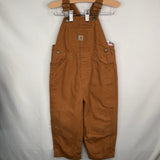Size 3: Carhartt Brown/Blue Flannel Lined Overalls