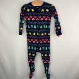 Size 9-12m: Primary Navy/Rainbow Trees 2pc Holiday Pjs