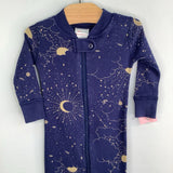 Size 3-6m (60): Hanna Andersson Navy/Yellow Stars & Moon Organic Cotton 1pc Zip-Up PJs