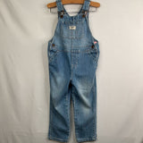Size 4: Tea OshKosh Light Wash/Multi Striped Denim Overalls REDUCED