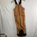 Size 6: The North Face Tan/Black Snow Bib