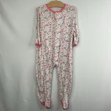 Size 6-9m: Magnetic Me White/Multi Bunny Floral Bamboo 1pc Footy PJs