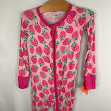 Size 2: Little Sleepies Pink/Green Strawberries Bamboo 1pc Zip PJs